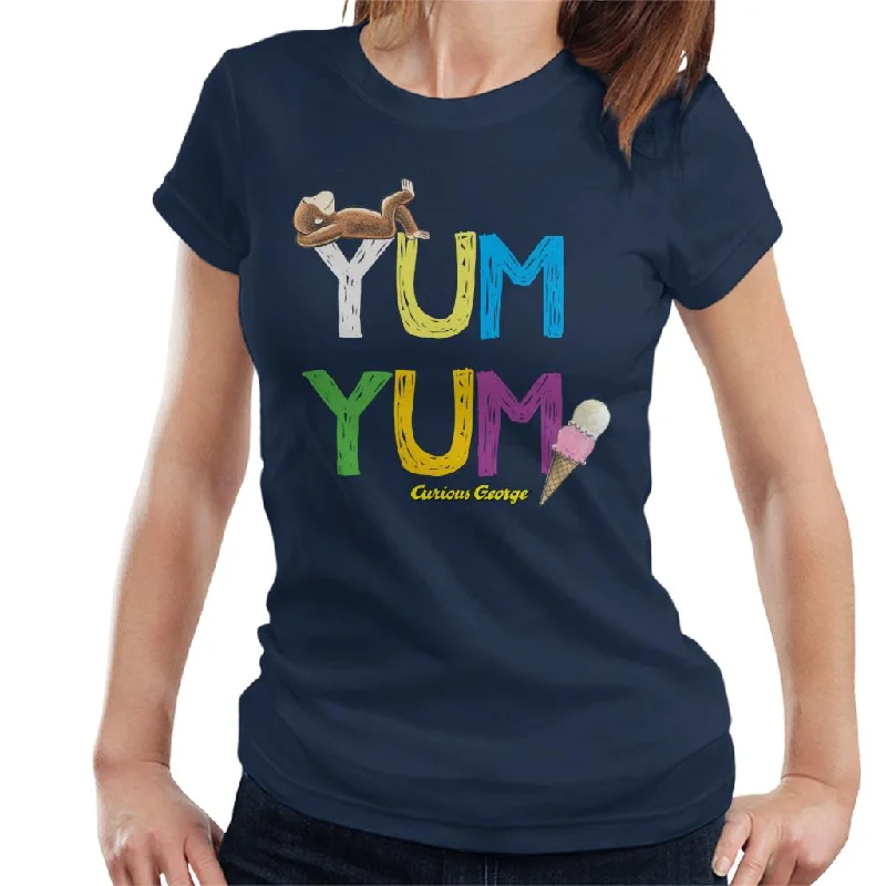 Curious George Yum Yum Ice Cream Women's T-Shirt Jersey Fabric Tulle Fabric Batik Fabric