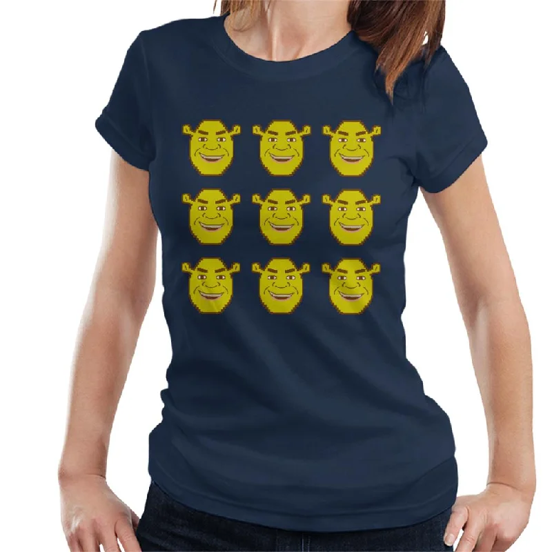 Shrek Character Heads Women's T-Shirt Silk Blend Satin Velvet