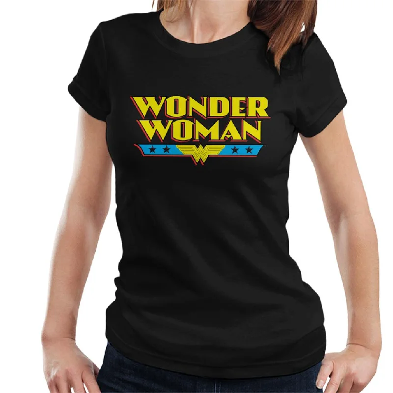 Wonder Woman Yellow Logo Women's T-Shirt Sequined Glittery Shiny
