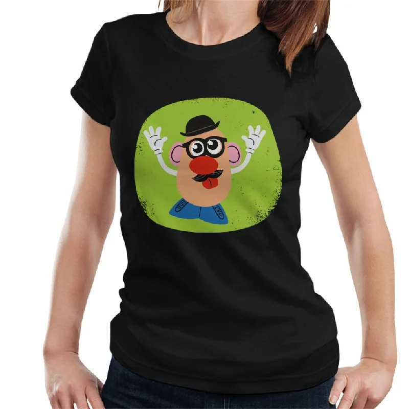 Mr Potato Head Glasses And Tongue Out Women's T-Shirt Notch Collar Peter Pan Collar Cowl Neck Mr Potato Head Glasses And Tongue Out Women's T-Shirt Notch Collar Peter Pan Collar Cowl Neck