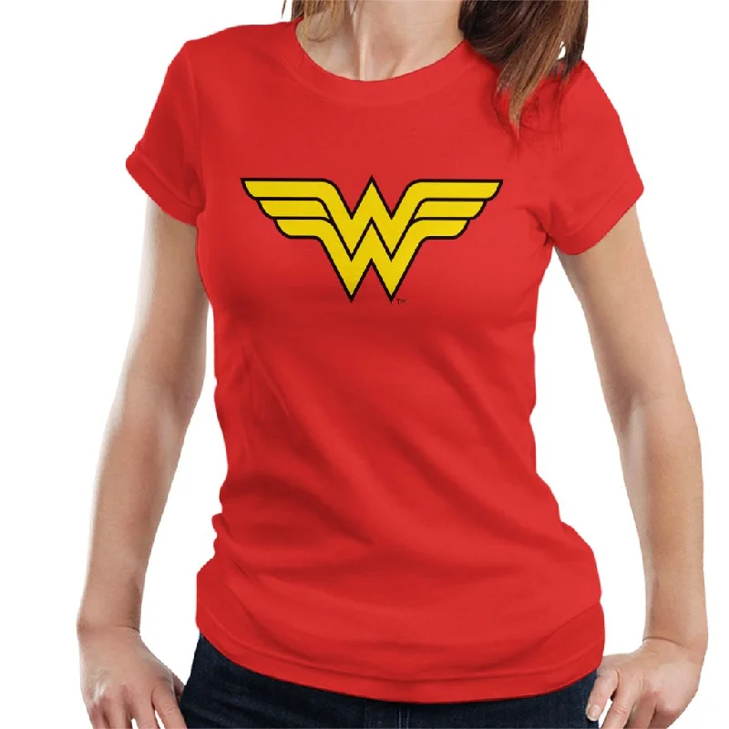Wonder Woman Classic Logo Women's T-Shirt Terry Blend Velvet Blend Canvas Blend
