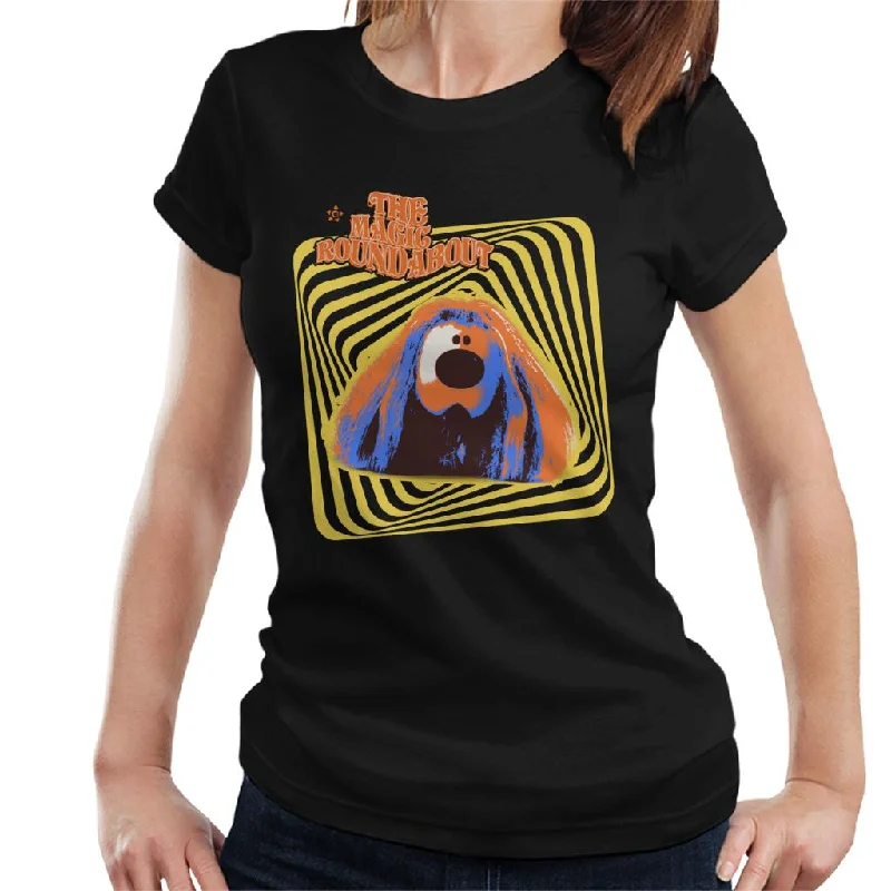 The Magic Roundabout Retro Psychedelic Dougal Women's T-Shirt Hooded Caped Shawl Collar