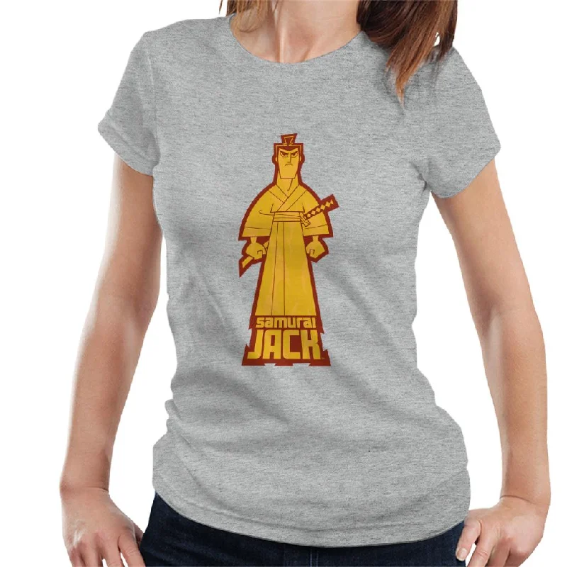 Samurai Jack Gold Pose Women's T-Shirt Solid Color Striped Floral
