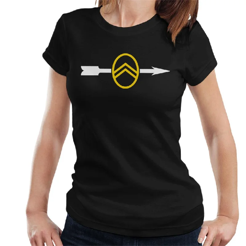 Citroën 1922 Badge White Arrow Logo Women's T-Shirt Collared Crew Neck Turtle Neck