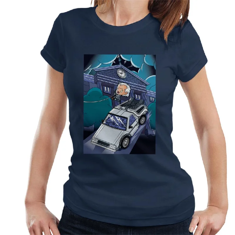 Back to the Future 1985 Doc Escape Kawaii Women's T-Shirt Rayon Velvet Corduroy
