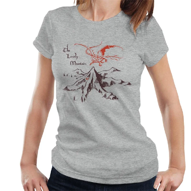 The Hobbit The Lonely Mountains Women's T-Shirt Zippered Front Buttoned Front Snap Front The Hobbit The Lonely Mountains Women's T-Shirt Zippered Front Buttoned Front Snap Front