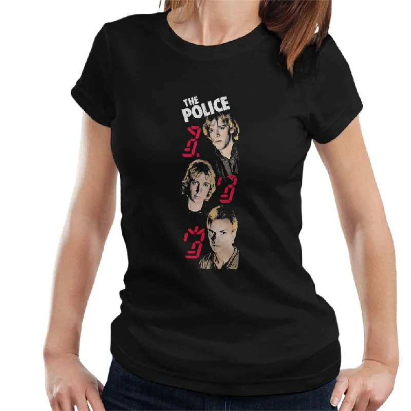 The Police Bandmate Portraits Women's T-Shirt Welt Pockets Slit Pockets
