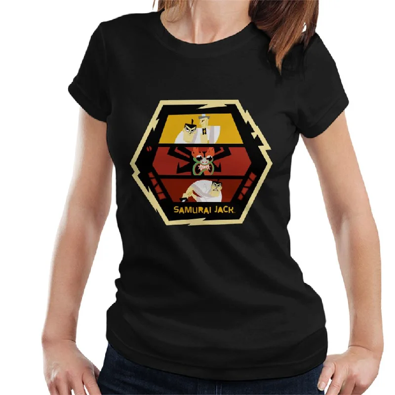 Samurai Jack Vs Aku Fight Montage Women's T-Shirt Asymmetrical Pockets Print