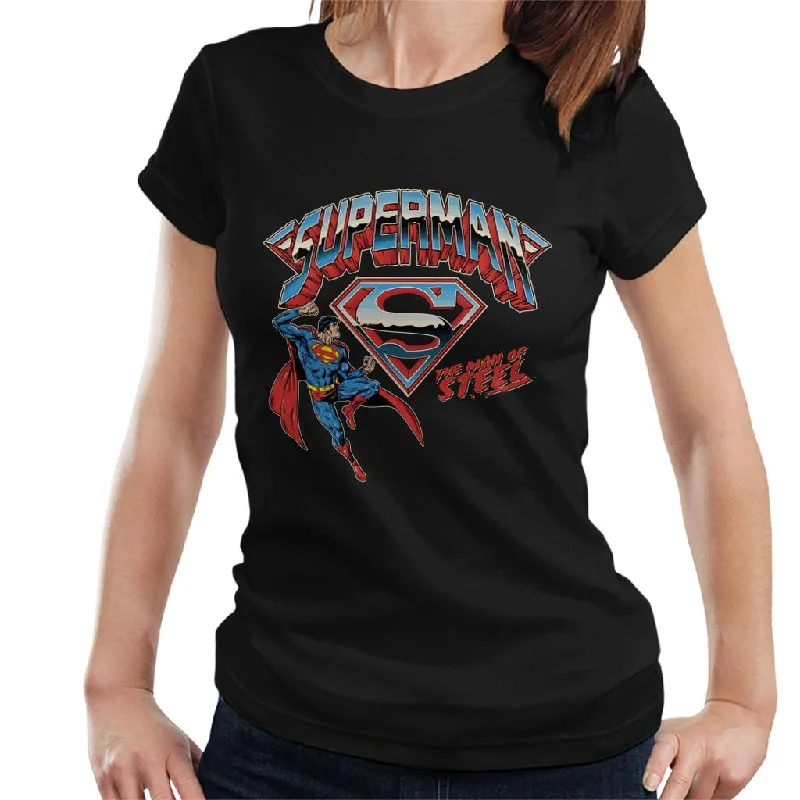 Superman Logo The Man Of Steel Women's T-Shirt Thin T-Shirt Open Front Quick Dry