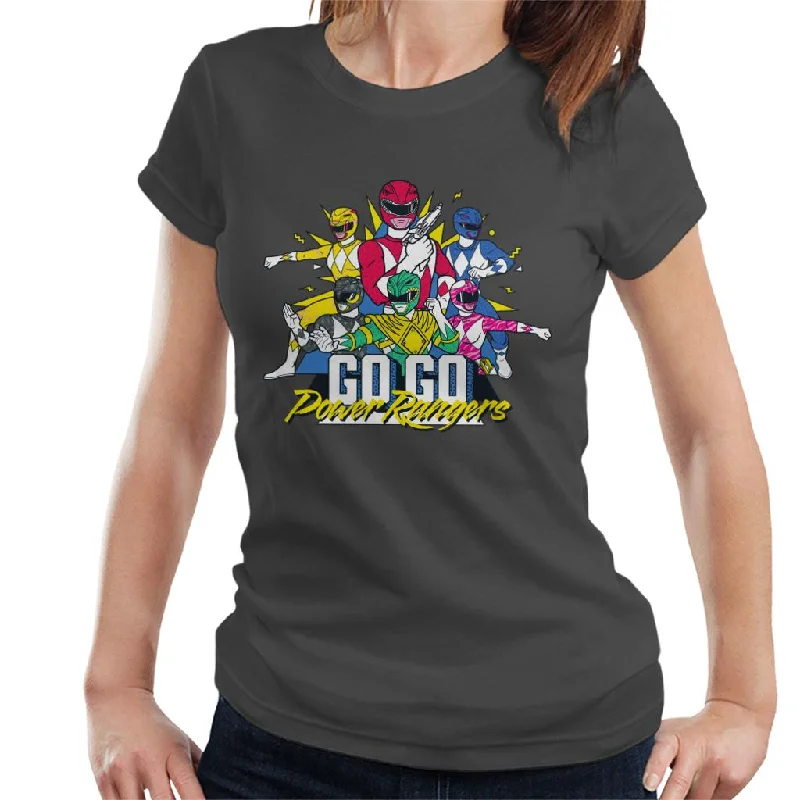 Power Rangers Go Go Retro 90s Women's T-Shirt Machine Wash Dry Clean Hand Wash