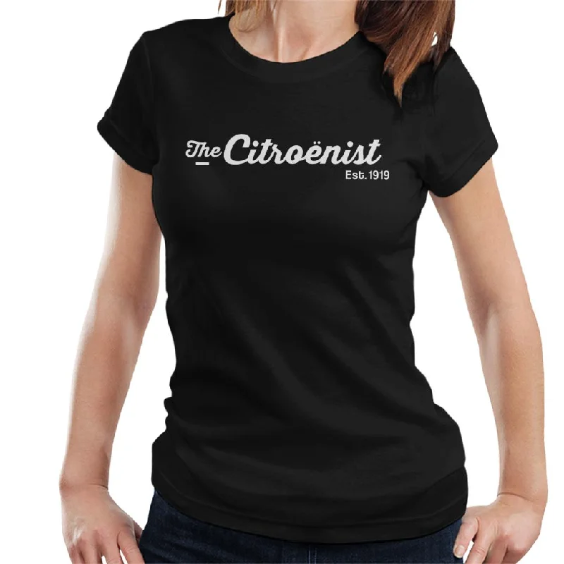 Citroën The Citroënst Est 1919 White Logo Women's T-Shirt Hooded Caped Shawl Collar