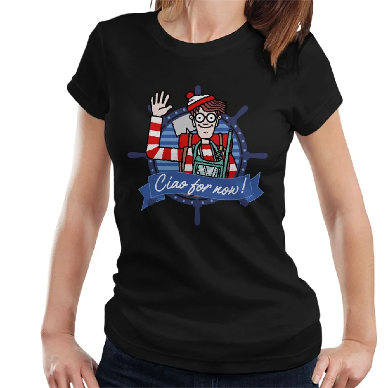 Where's Wally Ciao For Now Women's T-Shirt Solid Print Embellished