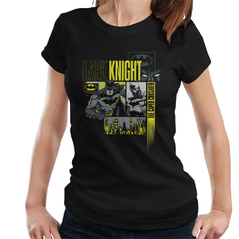 Batman Dark Knight Caped Crusader Montage Women's T-Shirt Thin T-Shirt Open Front Quick Dry Batman Dark Knight Caped Crusader Montage Women's T-Shirt Thin T-Shirt Open Front Quick Dry