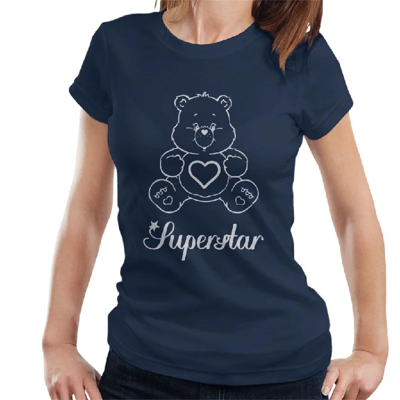 Care Bears Tenderheart Bear Superstar White Print Women's T-Shirt Mesh Blend Leather Blend Suede Blend Care Bears Tenderheart Bear Superstar White Print Women's T-Shirt Mesh Blend Leather Blend Suede Blend