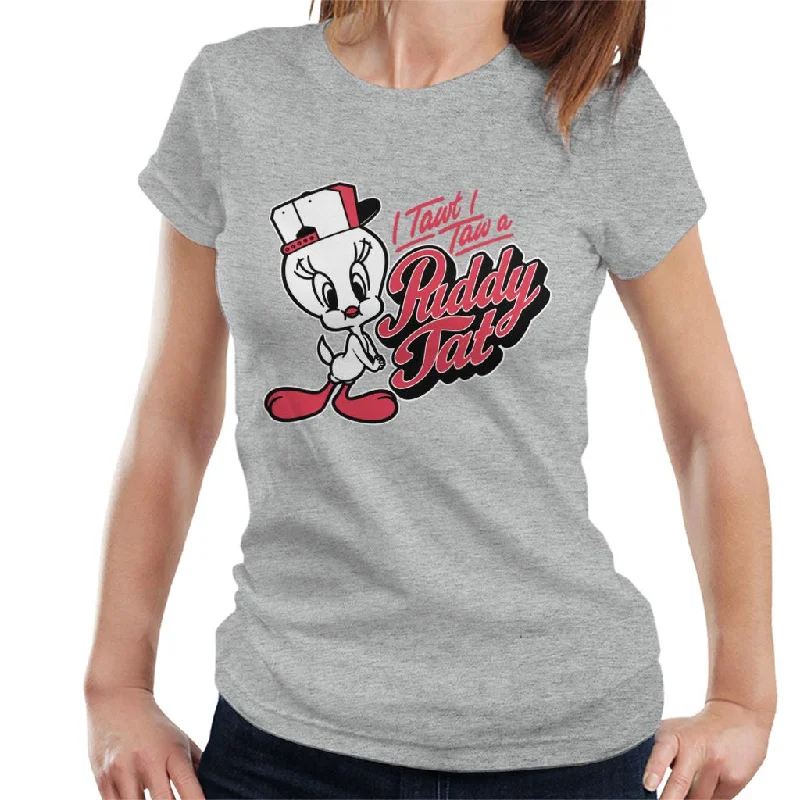 Looney Tunes Tweety Baseball Puddy Tat Women's T-Shirt Houndstooth Herringbone Solid Looney Tunes Tweety Baseball Puddy Tat Women's T-Shirt Houndstooth Herringbone Solid