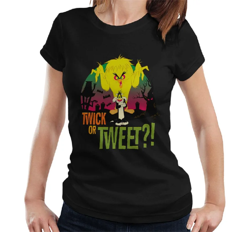 Looney Tunes Halloween Twick Or Tweet Women's T-Shirt Elegant Classic Vintage