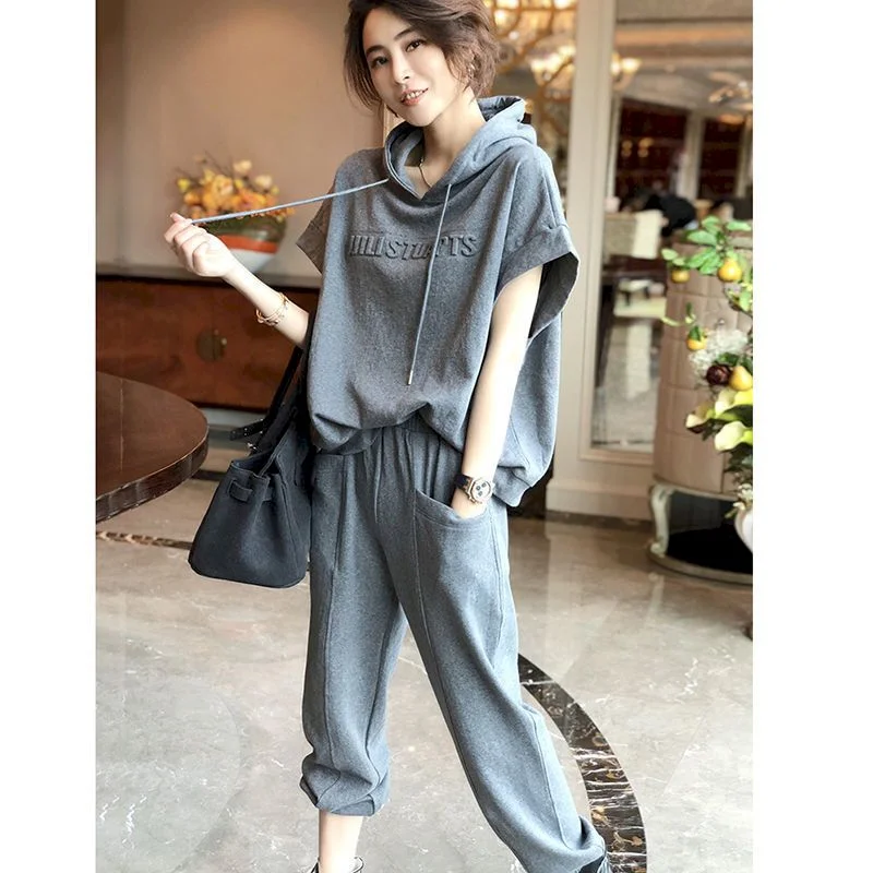 Wjczt Women's Suits Oversized Hooded T-shirt Casual Sports Short Sleeve Tshirt Elastic Trousers Two Piece Sets 2022 Spring Summer New Graphic T-Shirt Round Neck Polyester Wjczt Women's Suits Oversized Hooded T-shirt Casual Sports Short Sleeve Tshirt Elastic Trousers Two Piece Sets 2022 Spring Summer New Graphic T-Shirt Round Neck Polyester