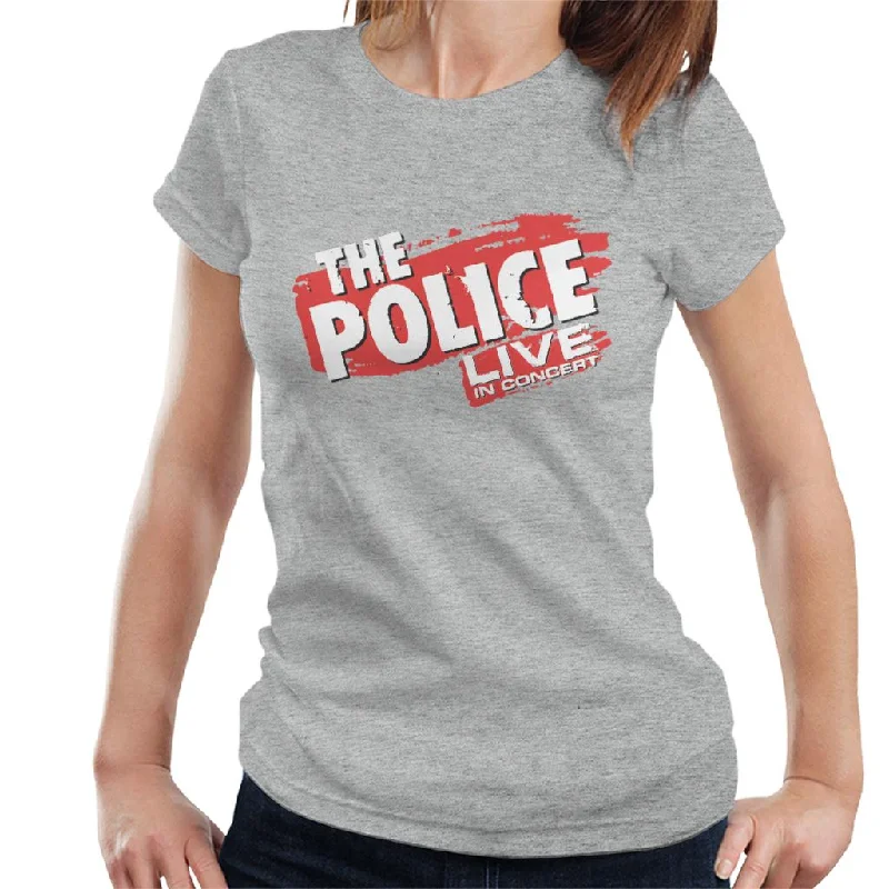The Police Live In Concert Women's T-Shirt Polka Dot Checkered Tartan