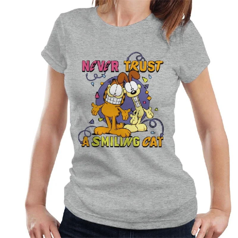 Garfield Never Trust A Smiling Cat Women's T-Shirt Casual Formal Business