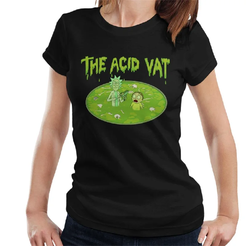 Rick and Morty The Acid Vat Women's T-Shirt Satin Fabric Silk Fabric Chiffon Fabric