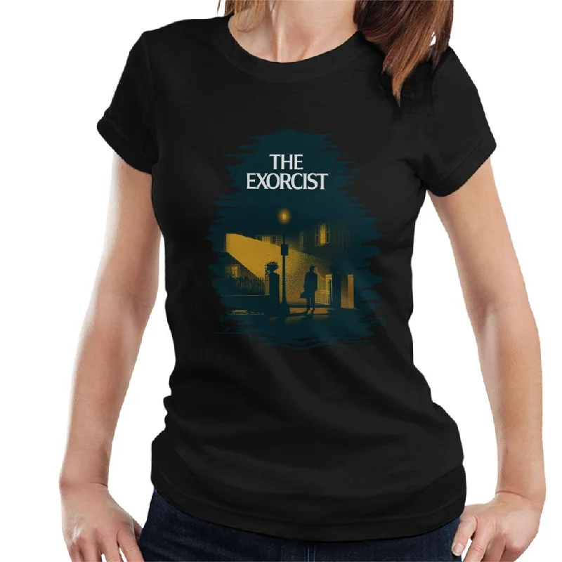 The Exorcist Classic Poster Women's T-Shirt Collared Crew Neck Turtle Neck