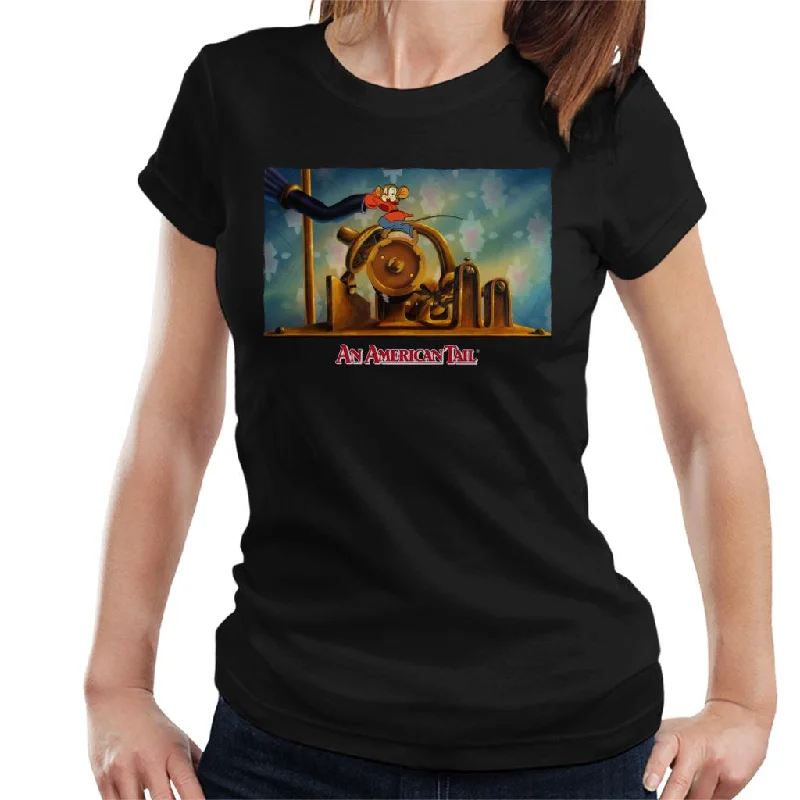An American Tail Fievel Mousekewitz Running Women's T-Shirt Mesh Canvas Denim
