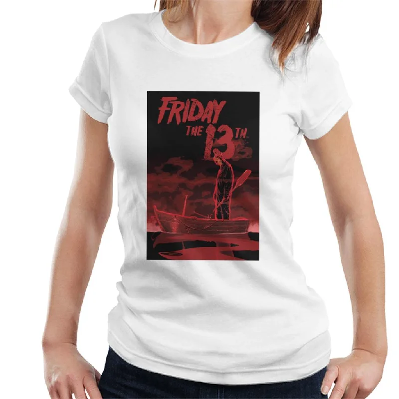 Friday 13th Crimson Boat Women's T-Shirt Mesh Blend Leather Blend Suede Blend