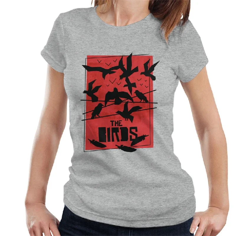 The Birds Power Line Silhouettes Women's T-Shirt Wool Fabric Cashmere Fabric Tweed Fabric The Birds Power Line Silhouettes Women's T-Shirt Wool Fabric Cashmere Fabric Tweed Fabric