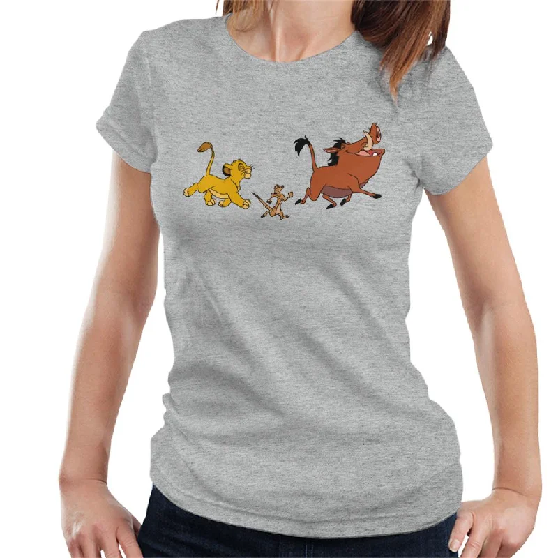 Disney The Lion King Trio Timon Pumbaa And Simba Women's T-Shirt Cozy Warm Stylish