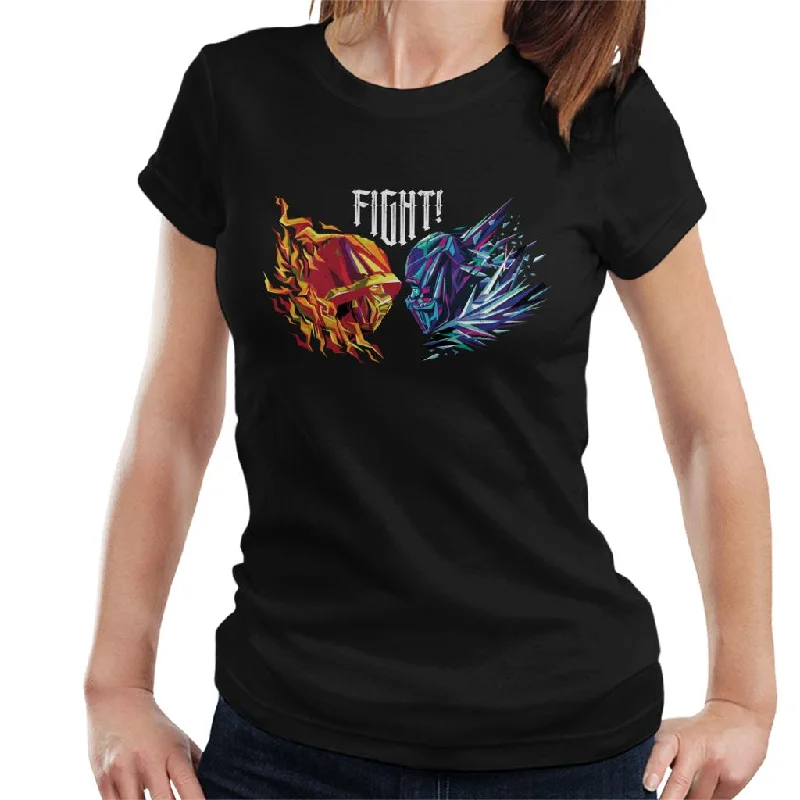 Mortal Kombat Scorpion Sub Zero Fight Women's T-Shirt Solid Print Embellished