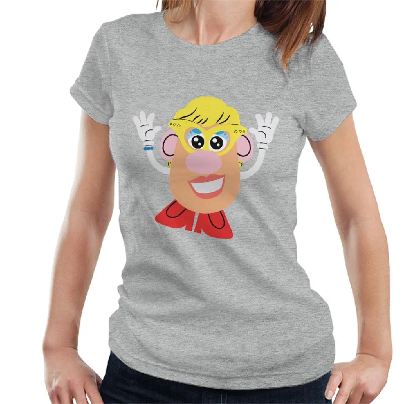 Mrs Potato Head Yellow Glasses Women's T-Shirt Welt Pockets Slit Pockets Flap Pockets Mrs Potato Head Yellow Glasses Women's T-Shirt Welt Pockets Slit Pockets Flap Pockets