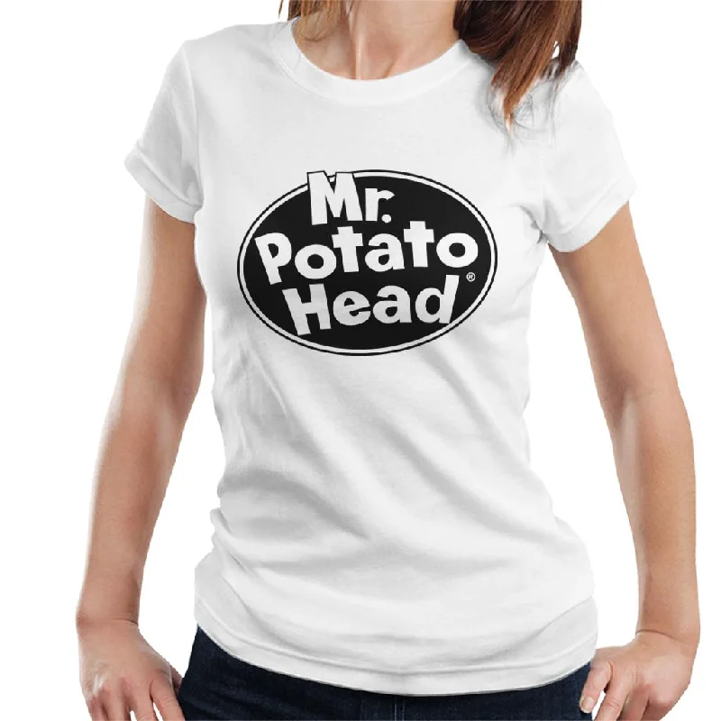 Mr Potato Head Classic Black Logo Women's T-Shirt Polka Dot Checkered Tartan