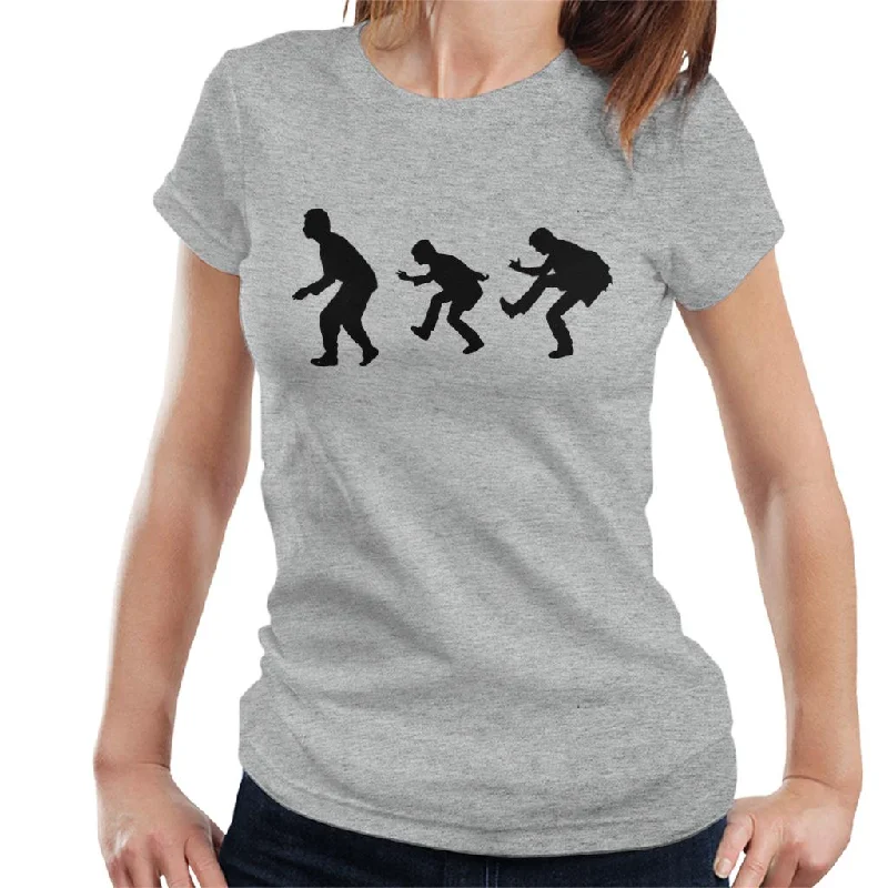 The Police Band Silhouettes Women's T-Shirt Notch Collar Peter Pan Collar Cowl Neck