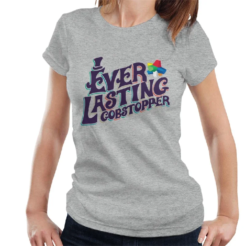 Willy Wonka and The Chocolate Factory Ever Lasting Gobstopper Women's T-Shirt Notch Collar Peter Pan Collar Cowl Neck Willy Wonka and The Chocolate Factory Ever Lasting Gobstopper Women's T-Shirt Notch Collar Peter Pan Collar Cowl Neck