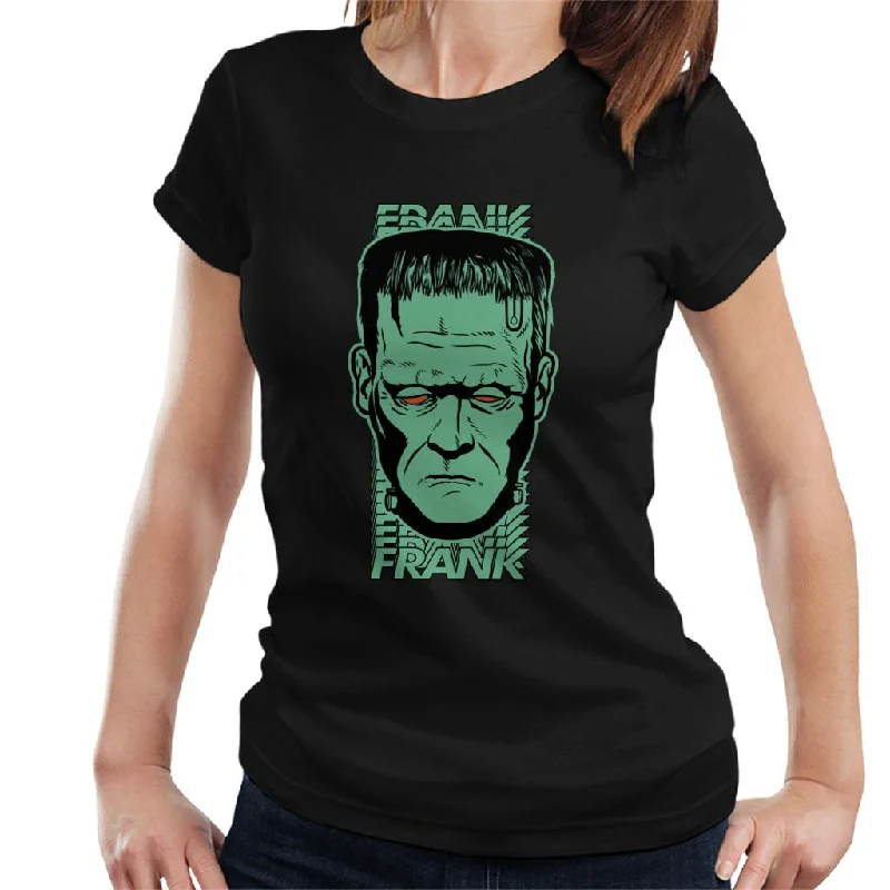 Frankenstein Frank Red Eyes Women's T-Shirt Mesh Fabric Canvas Fabric Denim Fabric