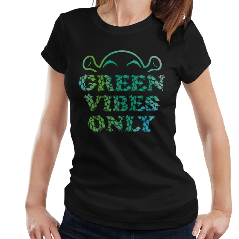 Shrek Green Vibes Only Women's T-Shirt Real Fur Shearling Chenille