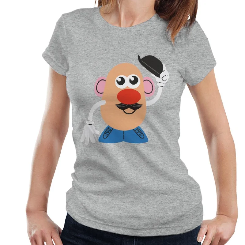 Mr Potato Head Tipping Hat Women's T-Shirt Wool Fabric Cashmere Fabric Tweed Fabric