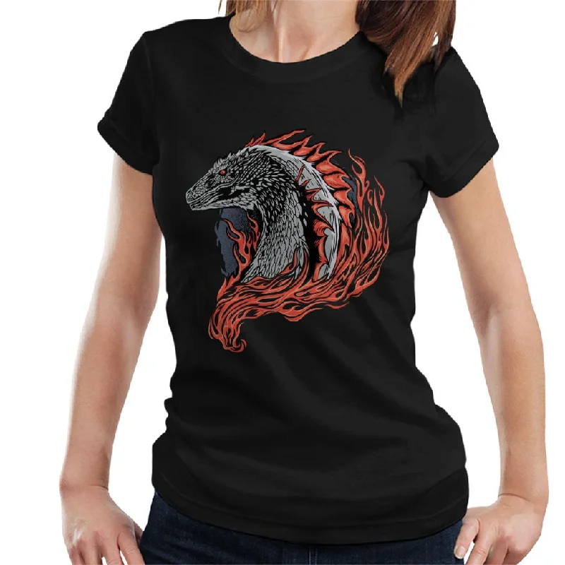 House Of The Dragon Flames Women's T-Shirt Houndstooth Herringbone Solid