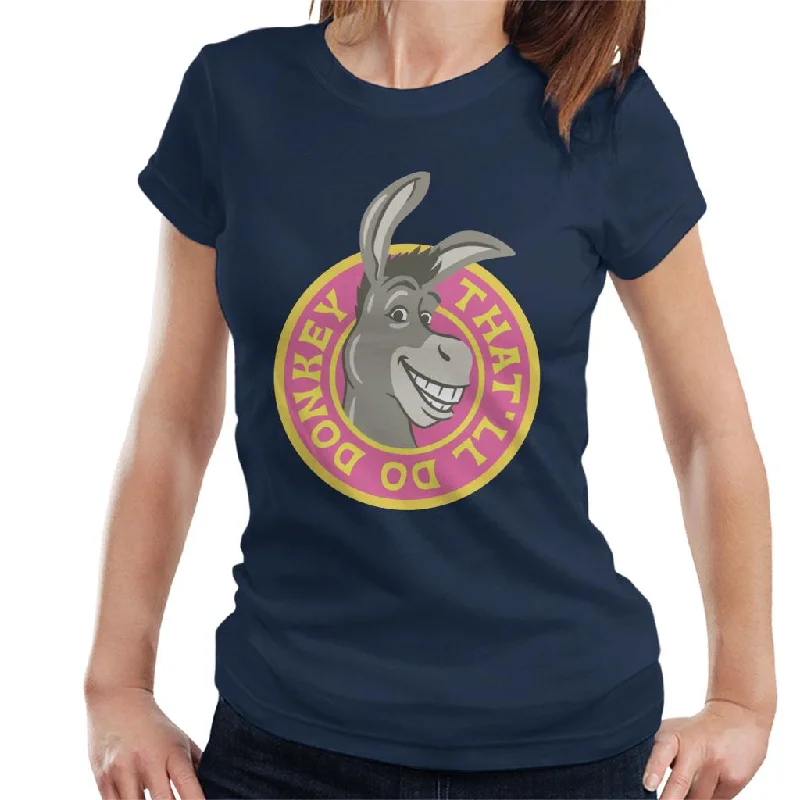 Shrek Thatll Do Donkey Women's T-Shirt Beaded Sequined Faux Fur