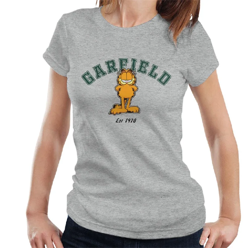 Garfield Varsity Sports Est 1978 Women's T-Shirt Mesh Canvas Denim
