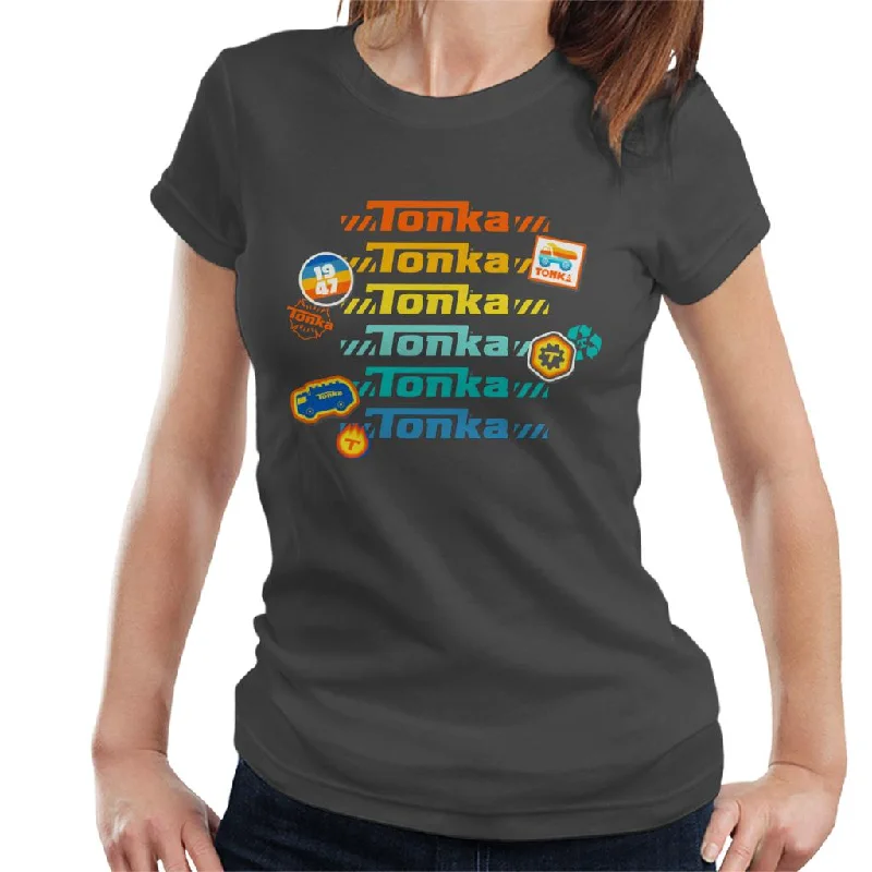 Tonka Rainbow Print Women's T-Shirt Hooded Caped Shawl Collar