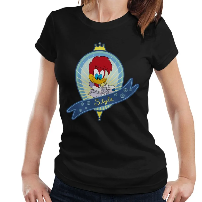 Woody Woodpecker Winnie Style Women's T-Shirt Chenille Blend Fleece Blend Nylon Blend Woody Woodpecker Winnie Style Women's T-Shirt Chenille Blend Fleece Blend Nylon Blend