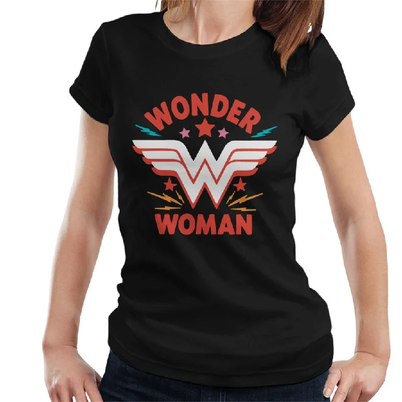 Wonder Woman Red Logo Women's T-Shirt Cashmere Blend Cotton Blend Poly Blend