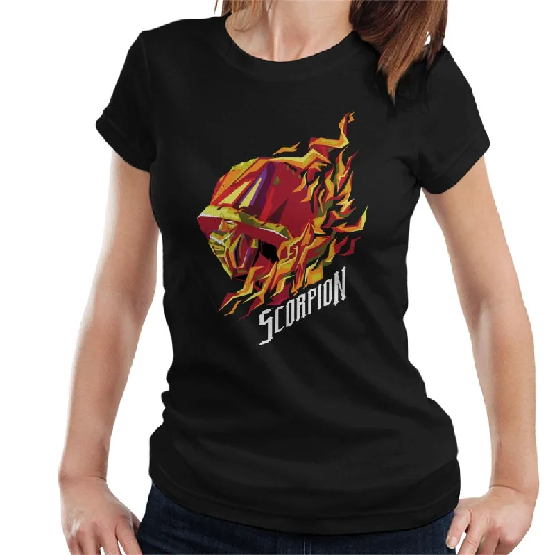Mortal Kombat Scorpion Head Women's T-Shirt Mesh Fabric Canvas Fabric Denim Fabric