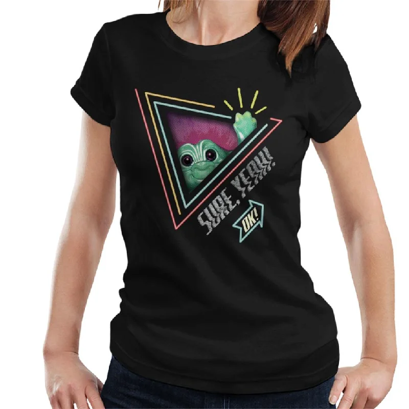 Trolls Sure Yeah Ok Women's T-Shirt Denim Fabric Leather Fabric Suede Fabric