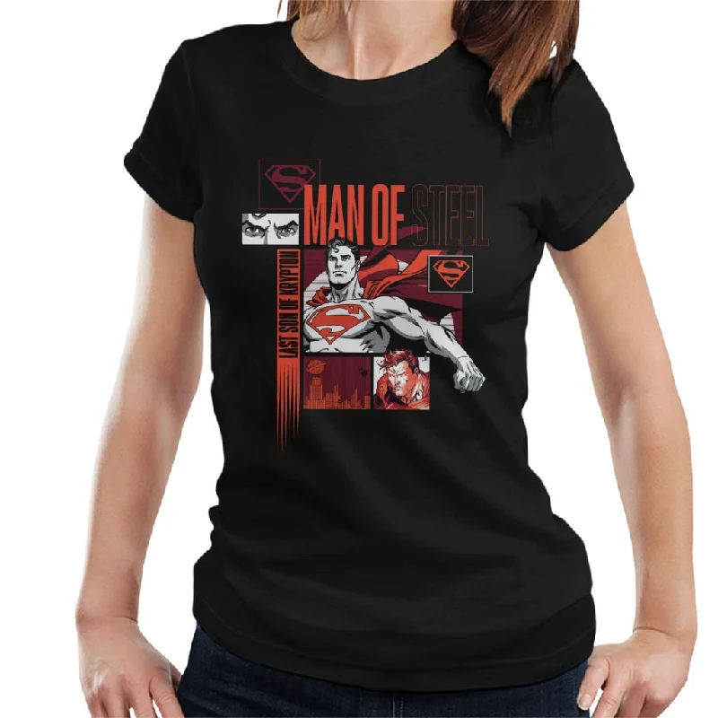 Superman Last Son Of Krypton Montage Women's T-Shirt Thin T-Shirt Open Front Quick Dry Superman Last Son Of Krypton Montage Women's T-Shirt Thin T-Shirt Open Front Quick Dry