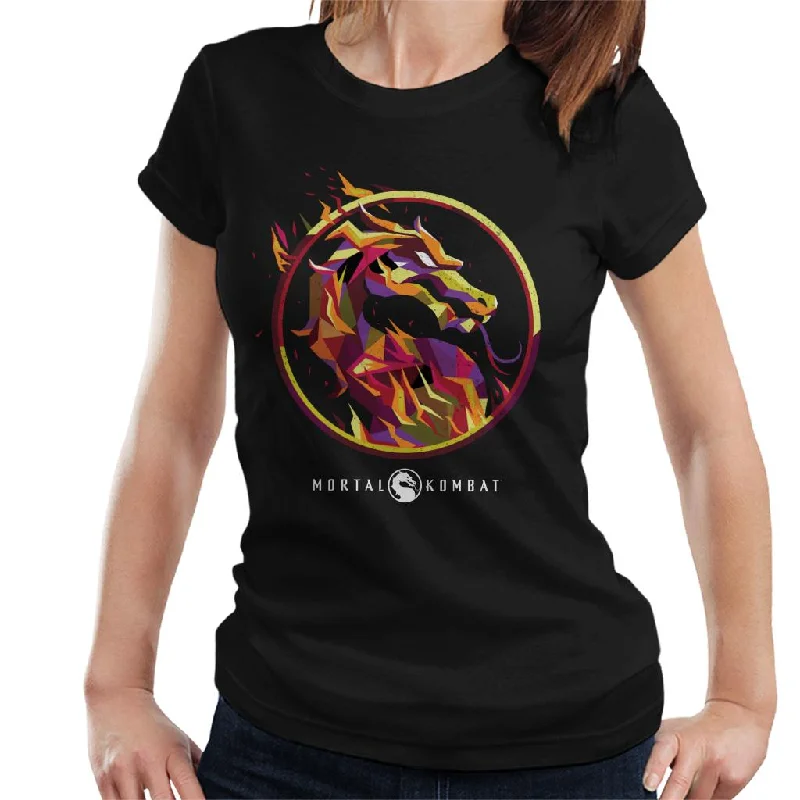 Mortal Kombat Scorpion Flame Art Logo Women's T-Shirt Cotton Fabric Linen Fabric Terry Fabric Mortal Kombat Scorpion Flame Art Logo Women's T-Shirt Cotton Fabric Linen Fabric Terry Fabric