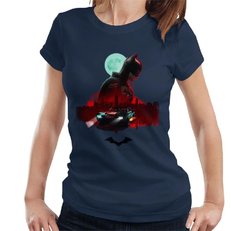 The Batman Gotham City Moon Montage Women's T-Shirt Mesh Blend Leather Blend Suede Blend The Batman Gotham City Moon Montage Women's T-Shirt Mesh Blend Leather Blend Suede Blend