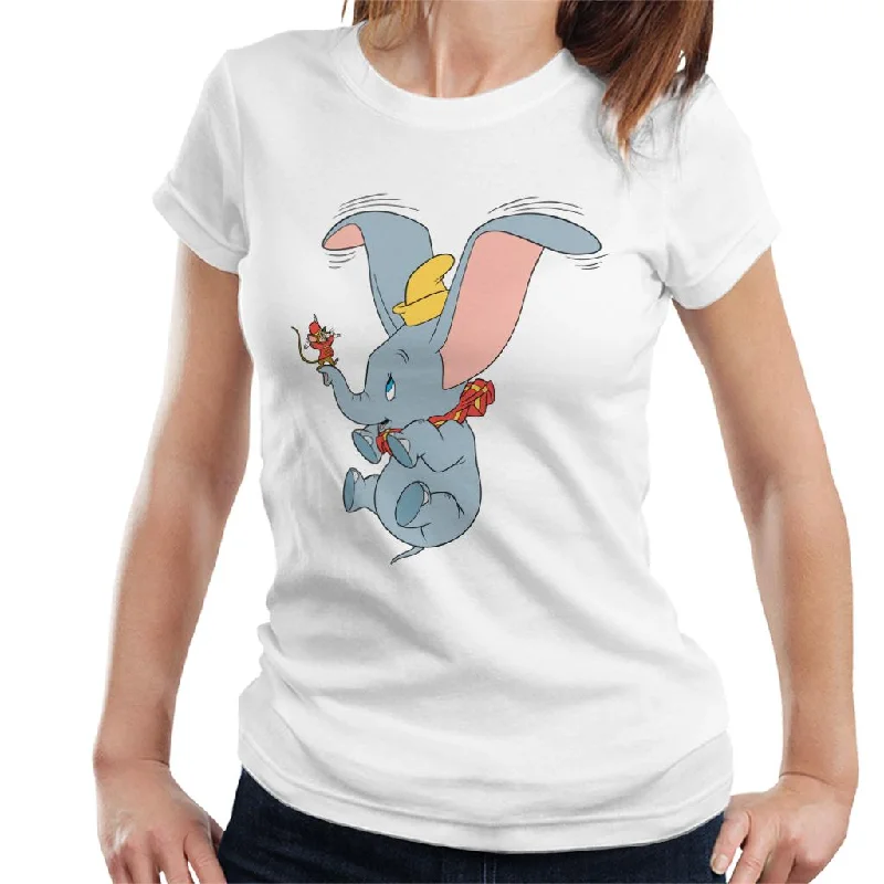 Disney Dumbo And Timothy Q Mouse Scene Women's T-Shirt Real Fur Shearling Chenille