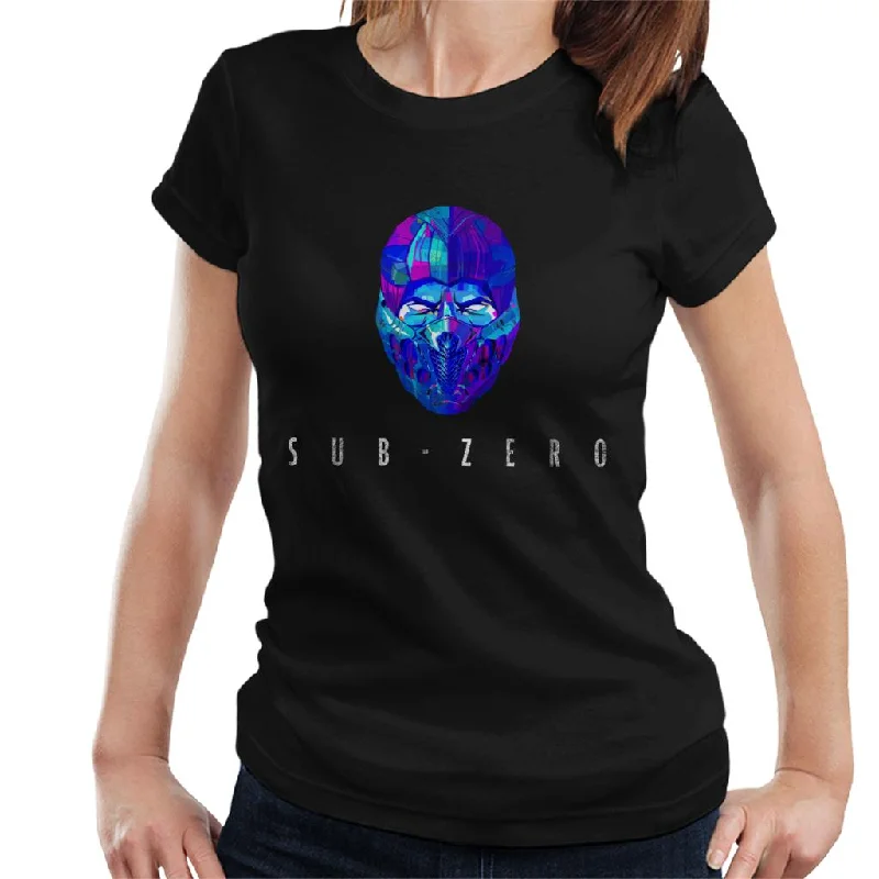 Mortal Kombat Sub Zero Mask Women's T-Shirt Nylon Fabric Polyester Fabric Spandex Fabric Mortal Kombat Sub Zero Mask Women's T-Shirt Nylon Fabric Polyester Fabric Spandex Fabric